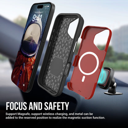 Dėklas Perfectionists Triangle Mag Case Apple iPhone 11 raudonas