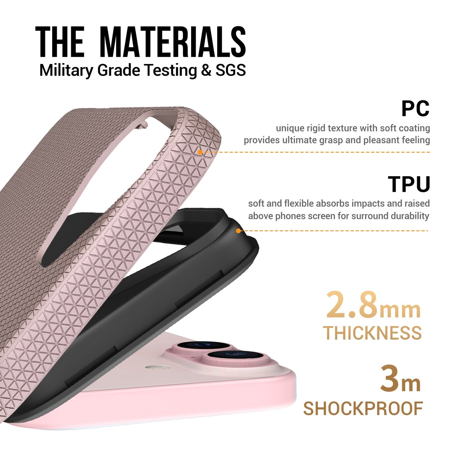 Dėklas Perfectionists Triangle Mag Case Apple iPhone 15 rožinio aukso