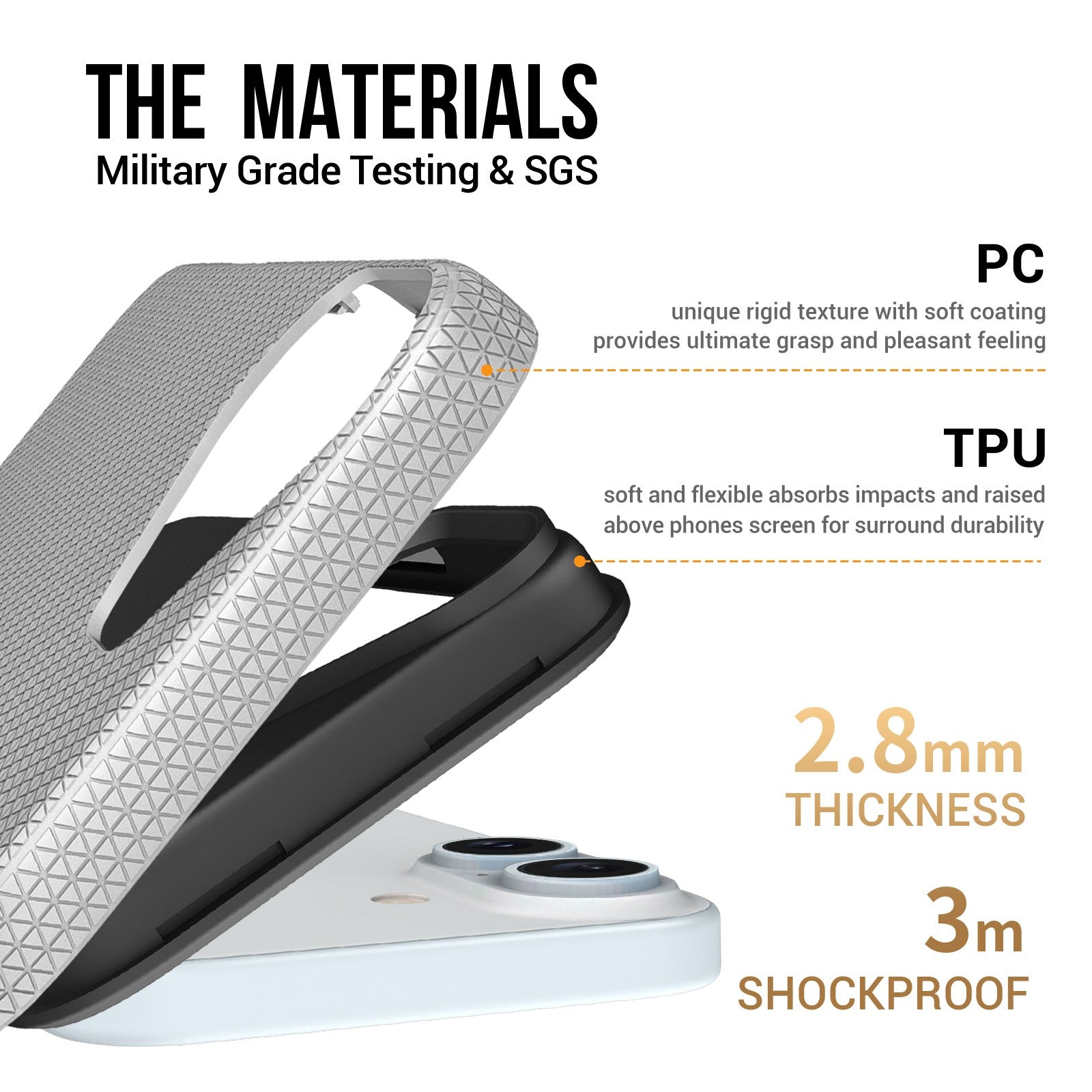 Dėklas Perfectionists Triangle Mag Case Apple iPhone 13/14 sidabrinis