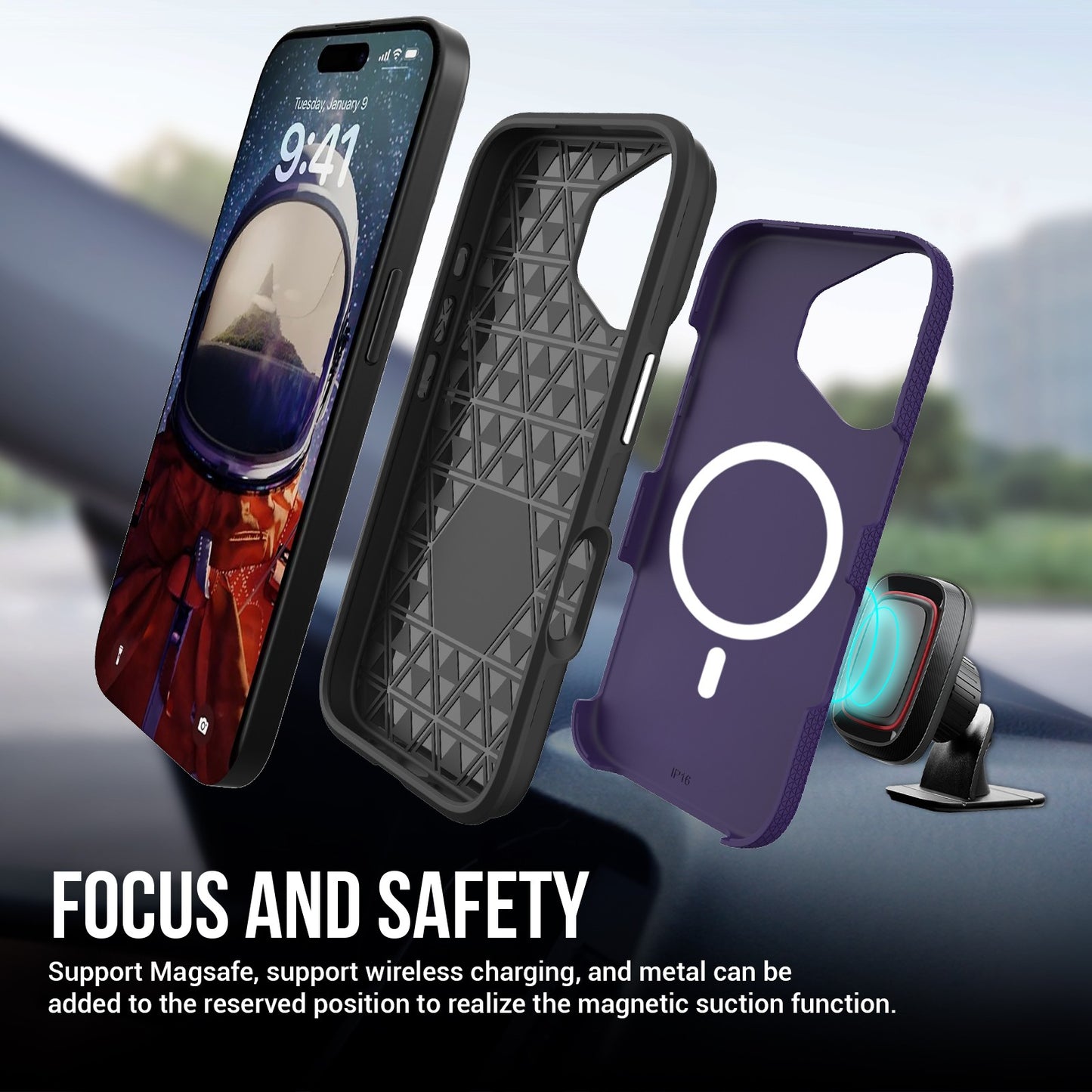 Dėklas Perfectionists Triangle Mag Case Apple iPhone 11 violetinis