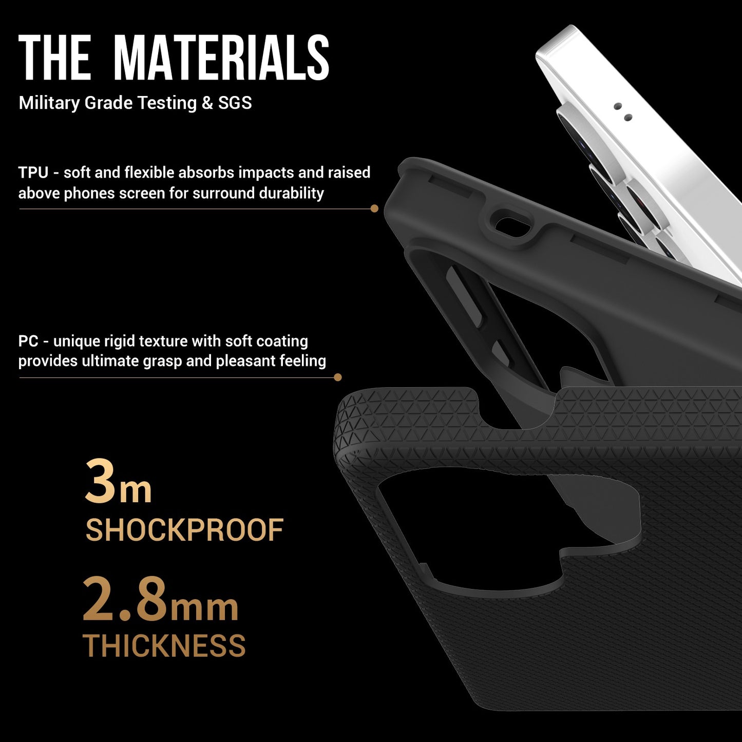 Dėklas Perfectionists Triangle Case Samsung S928 S24 Ultra juodas