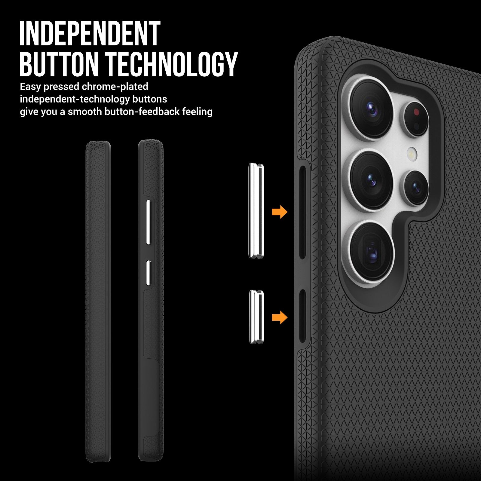 Dėklas Perfectionists Triangle Case Samsung S938 S25 Ultra juodas