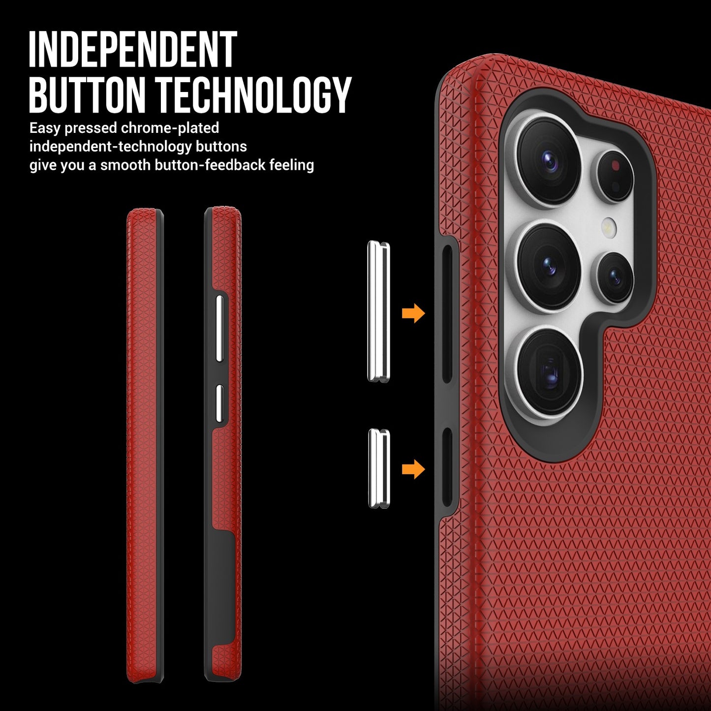 Dėklas Perfectionists Triangle Case Samsung S918 S23 Ultra 5G raudonas