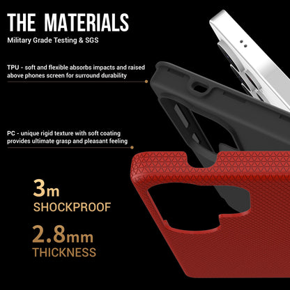 Dėklas Perfectionists Triangle Case Samsung S938 S25 Ultra raudonas