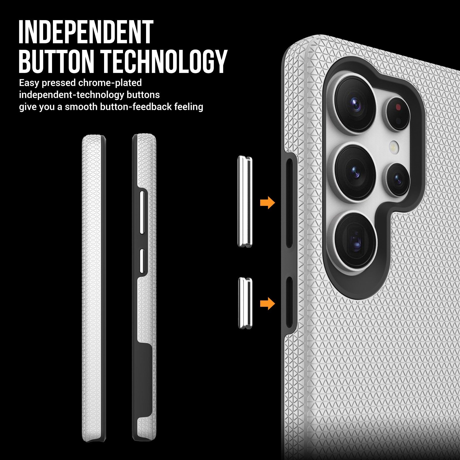 Dėklas Perfectionists Triangle Case Samsung S918 S23 Ultra 5G sidabrinis