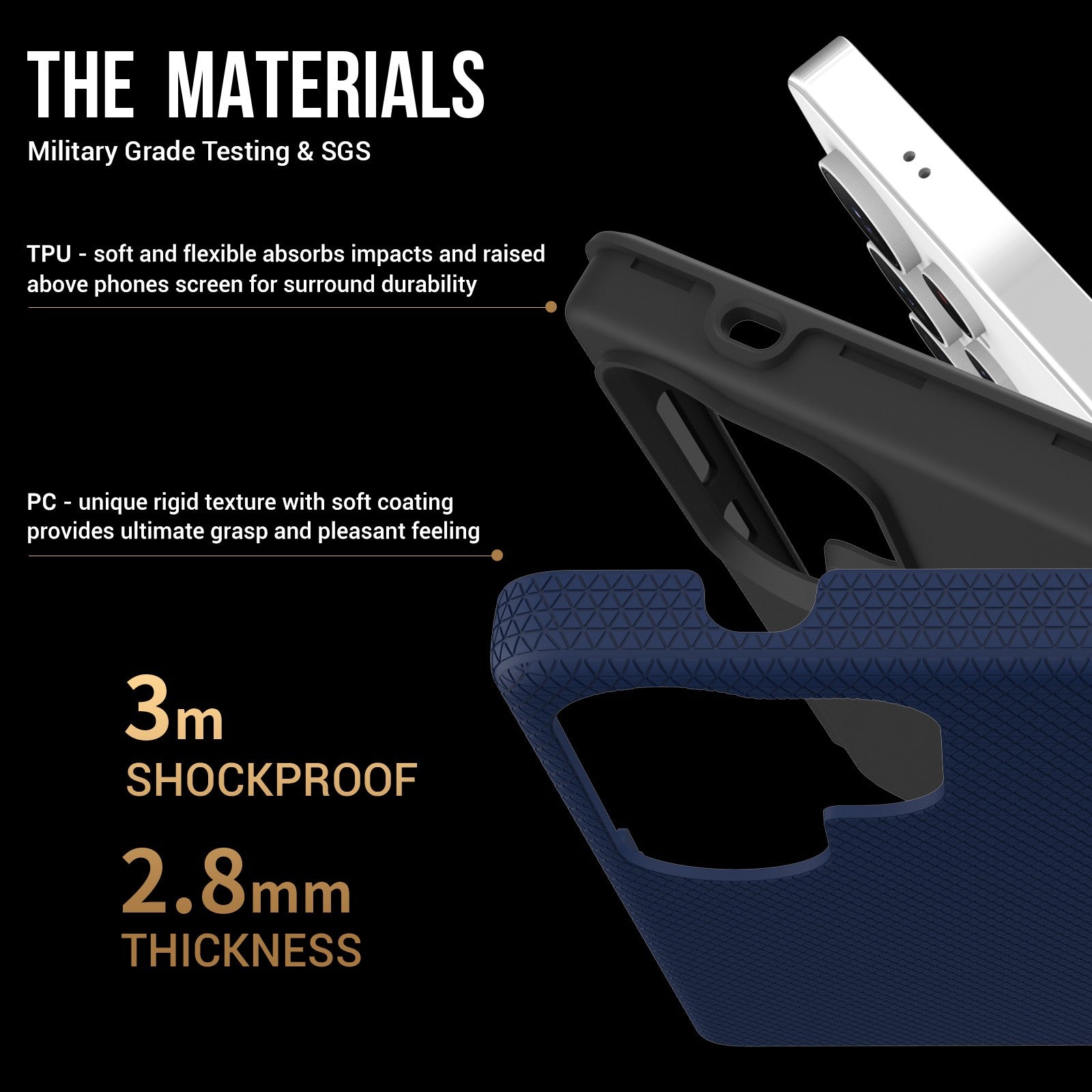 Dėklas Perfectionists Triangle Case Samsung S918 S23 Ultra 5G tamsiai mėlynas