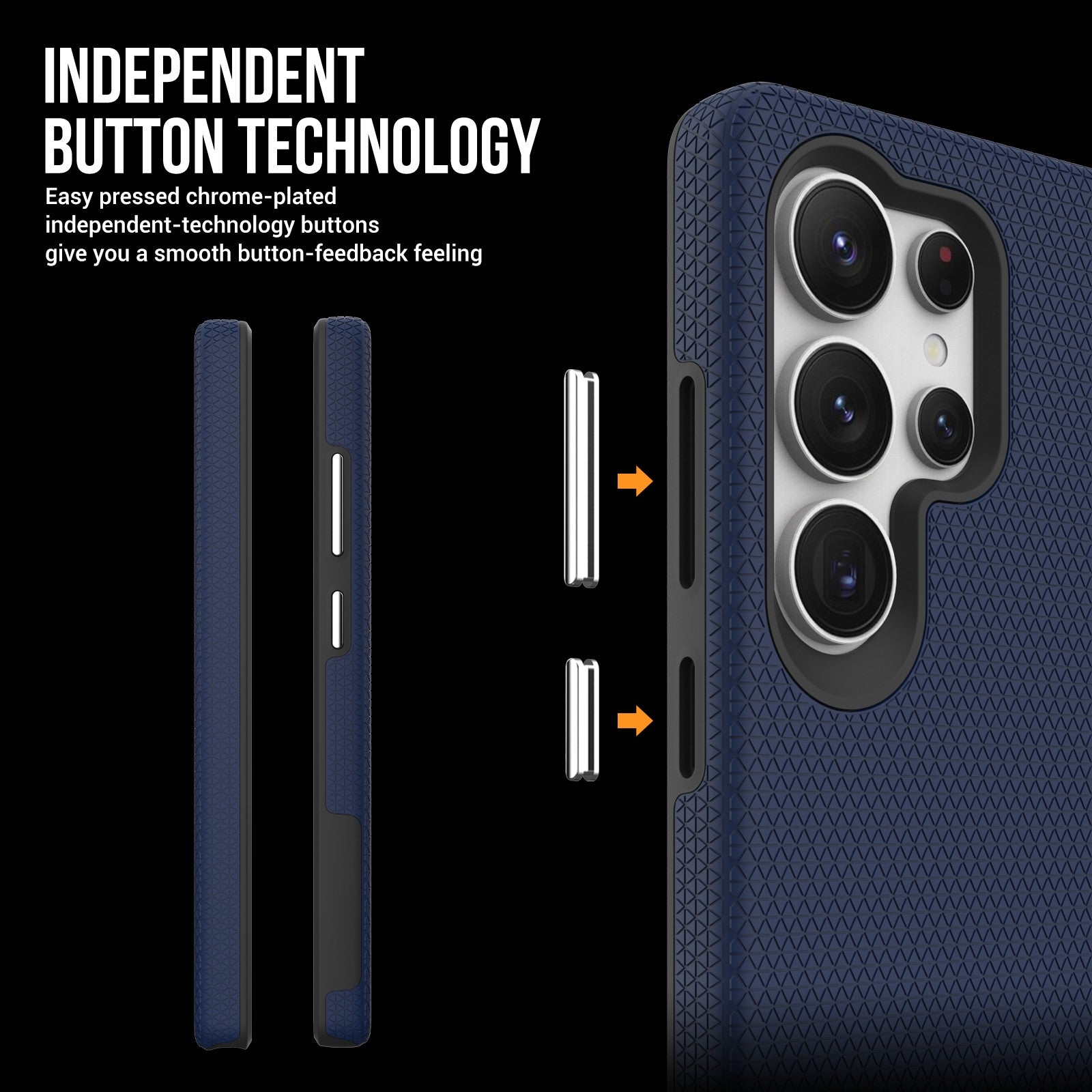 Dėklas Perfectionists Triangle Case Samsung S928 S24 Ultra tamsiai mėlynas