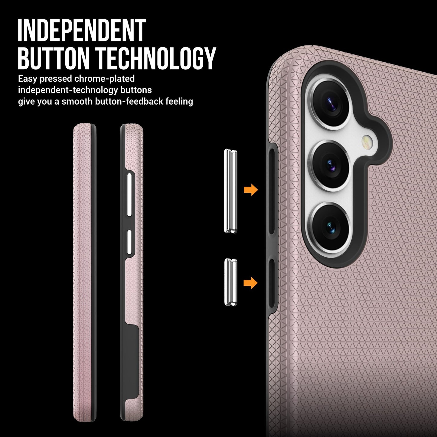 Dėklas Perfectionists Triangle Case Samsung A556 A55 5G rožinio aukso