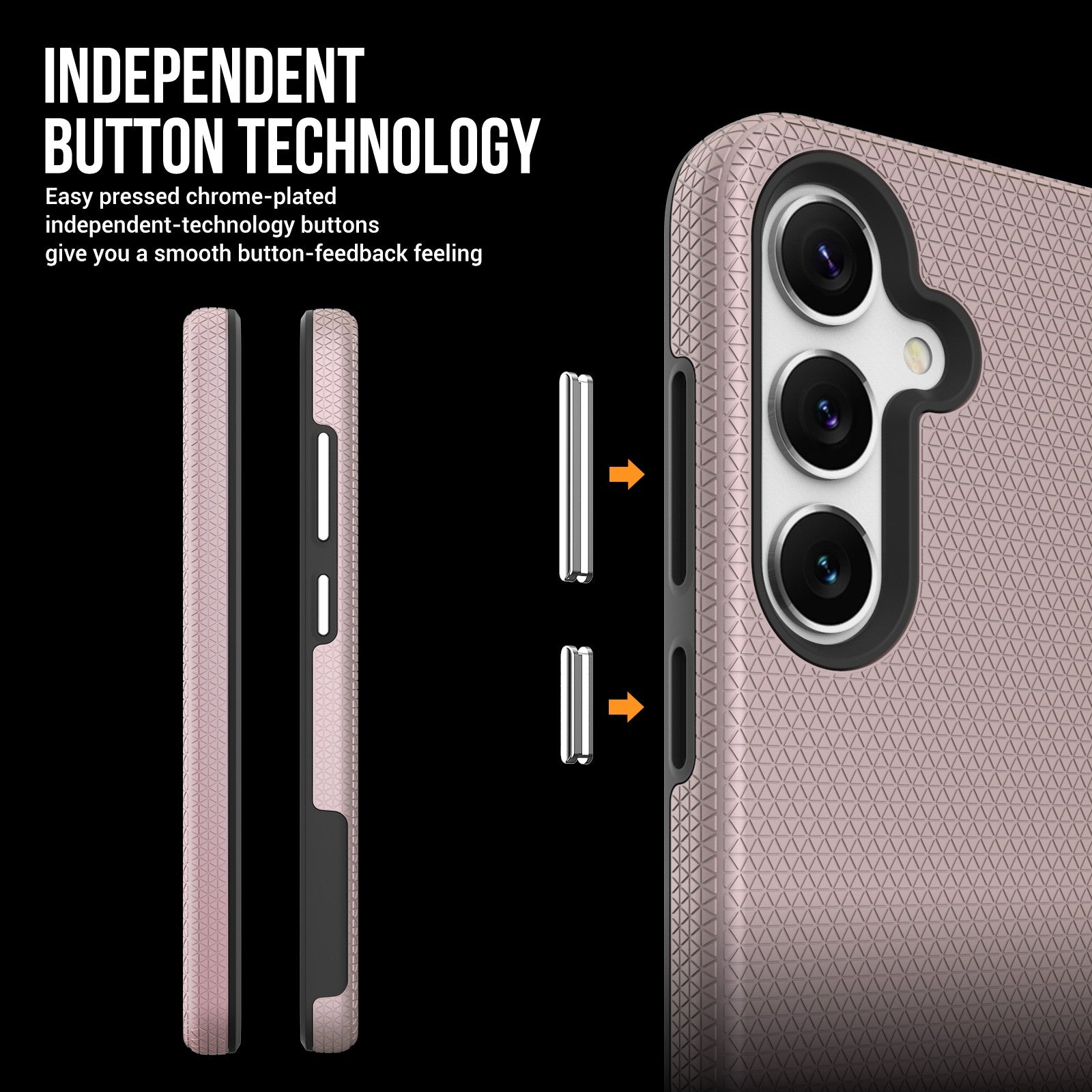 Dėklas Perfectionists Triangle Case Samsung A566 A56 5G rožinio aukso