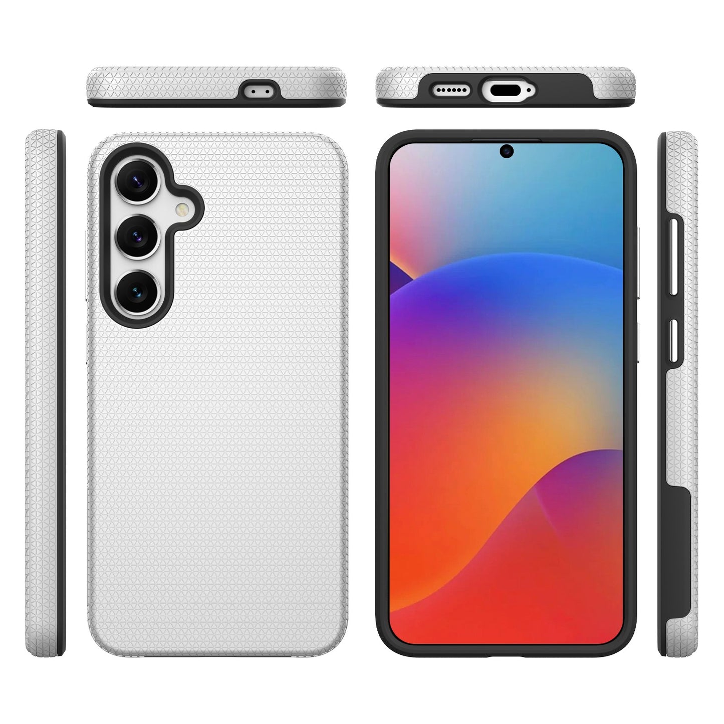 Dėklas Perfectionists Triangle Case Samsung A556 A55 5G sidabrinis