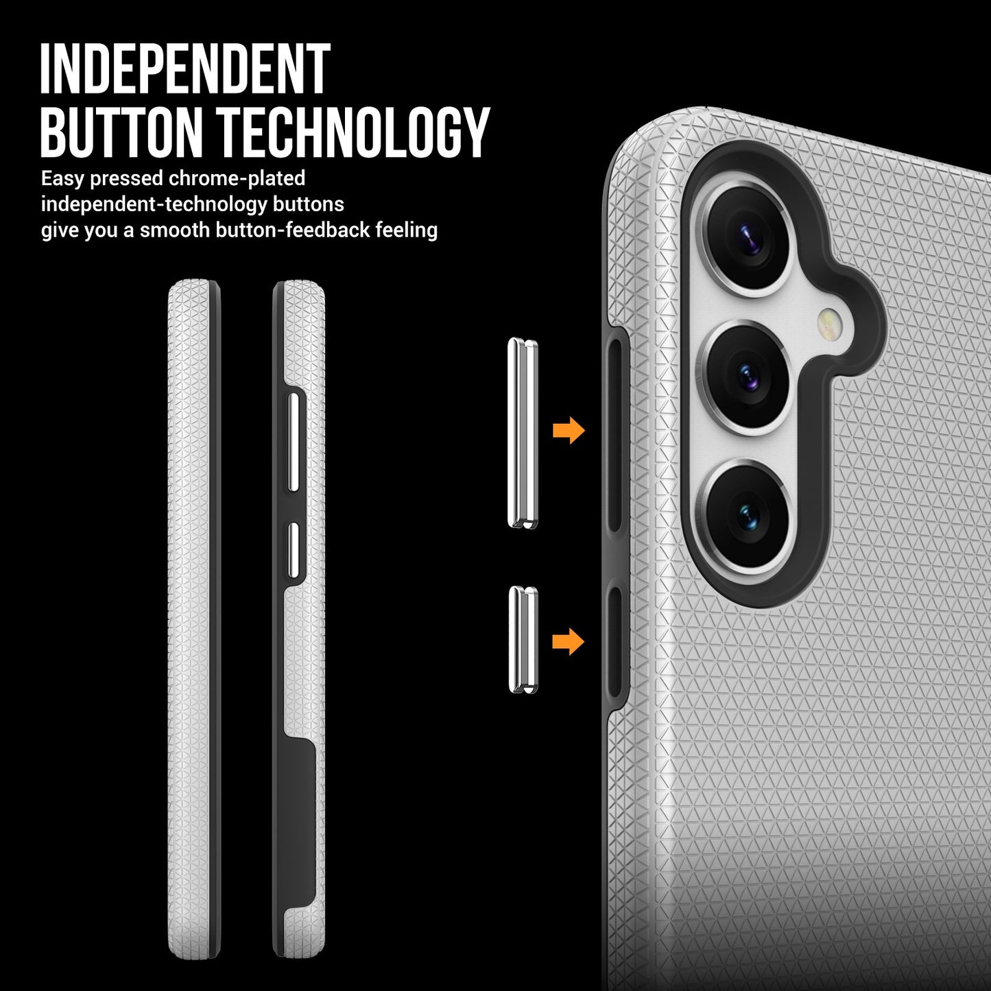 Dėklas Perfectionists Triangle Case Samsung S921 S24/S931 S25 sidabrinis