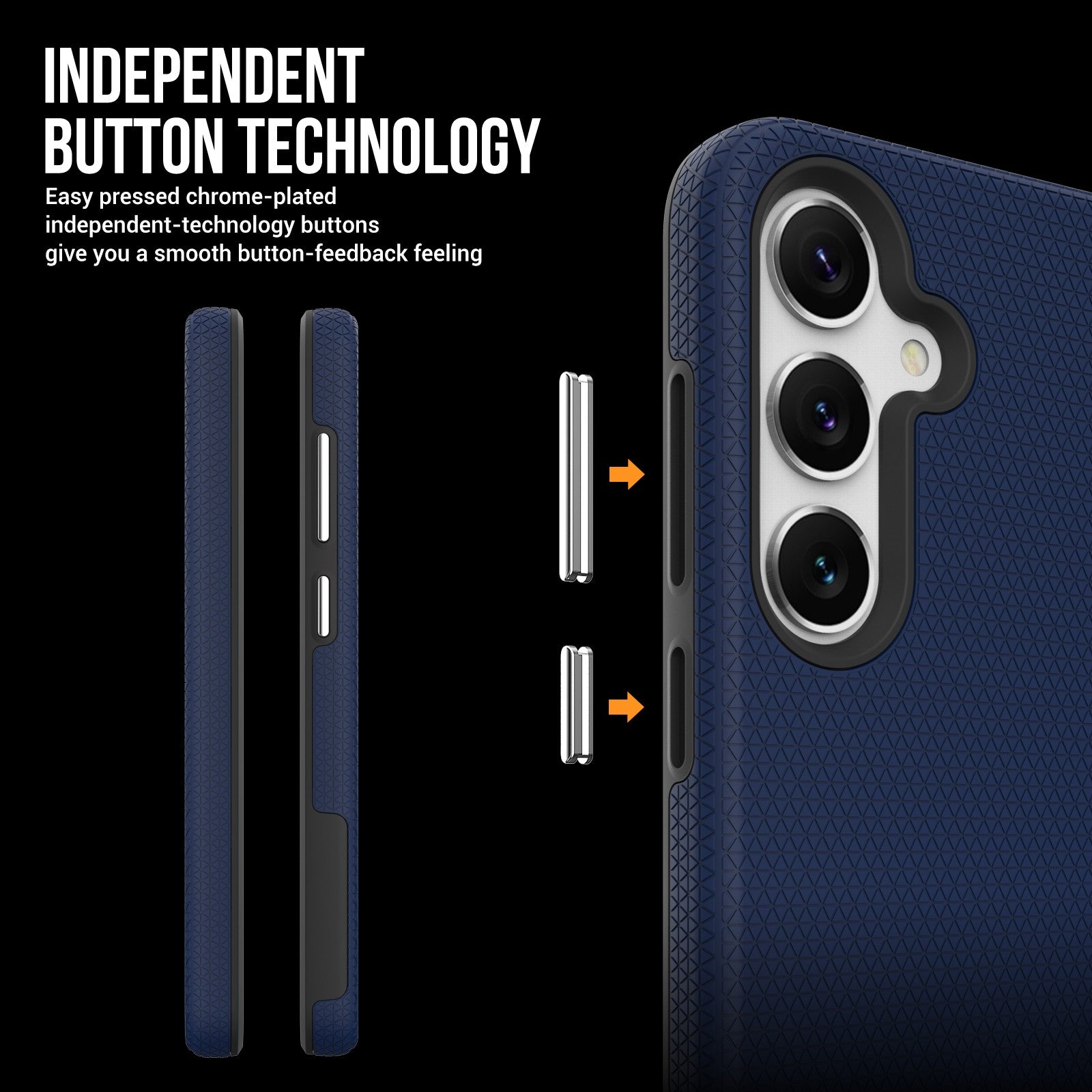 Dėklas Perfectionists Triangle Case Samsung S926 S24 Plus/S936 S25 Plus tamsiai mėlynas