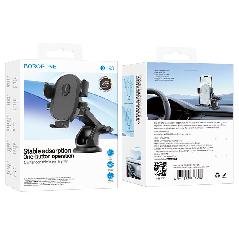 Automobilinis telefono laikiklis Borofone BH93 (dashboard) juodas