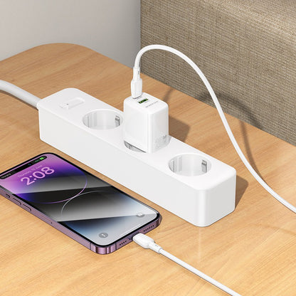 Įkroviklis Borofone BN27 20W USB-C/USB-A + USB-C to Lightning cable 1.0m baltas