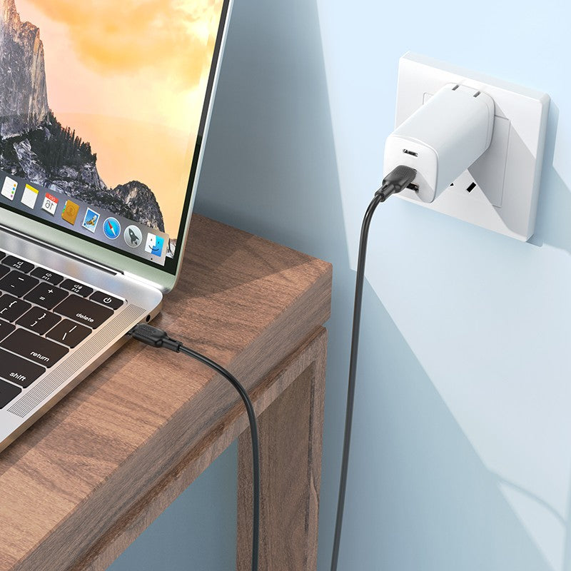 USB kabelis Borofone BX113 60W USB-C to USB-C 2.0m juodas