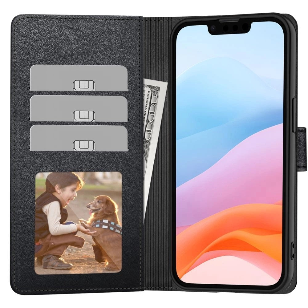 Dėklas Fancy Wallet Samsung A155 A15 4G/A156 A15 5G juodas