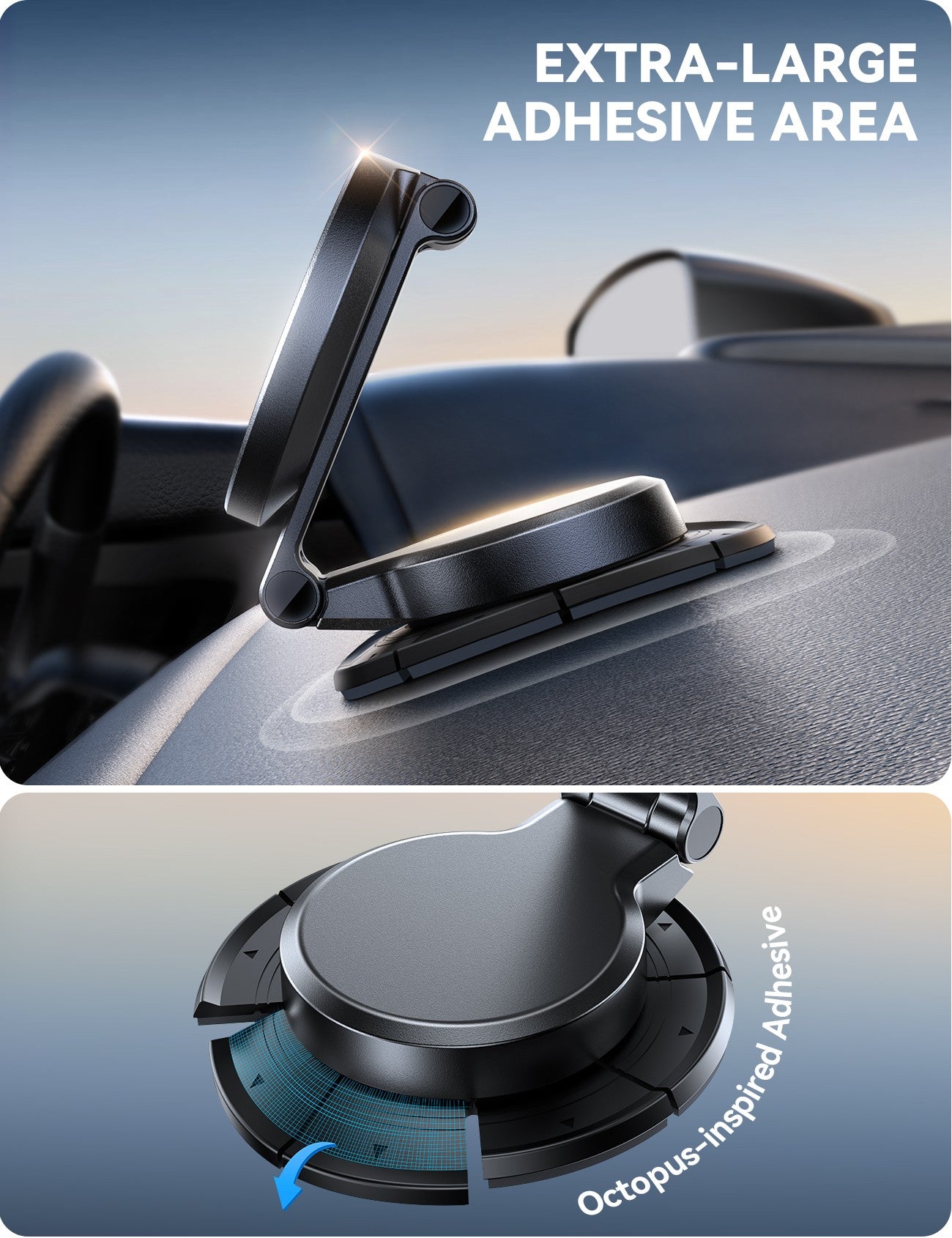 Automobilinis laikiklis-įkroviklis Joyroom JR-ZS408 (dashboard) 15W juodas