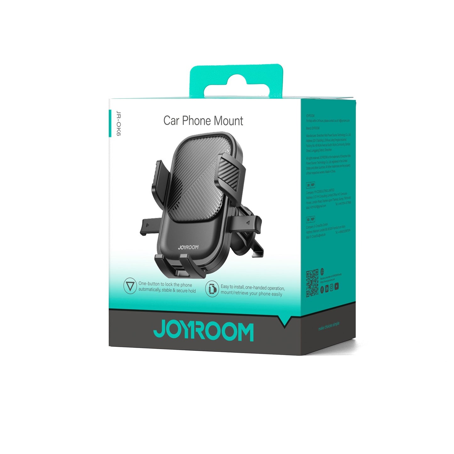 Automobilinis telefono laikiklis Joyroom JR-OK6 (air vent) juodas