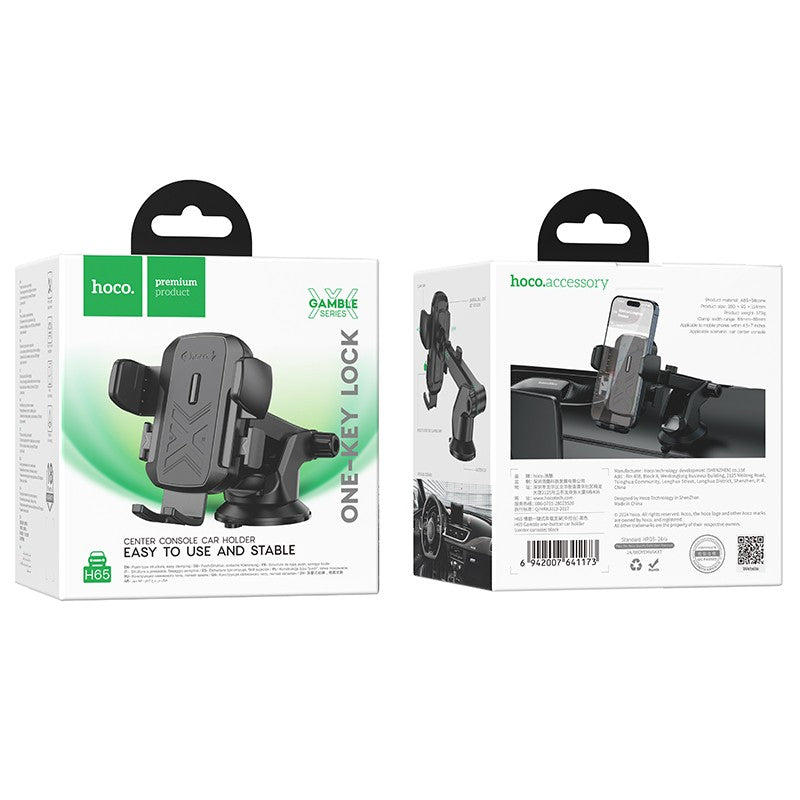Automobilinis telefono laikiklis Hoco H65 (dashboard) juodas