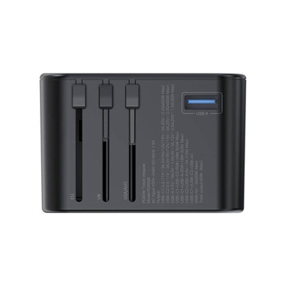Universalus kelioninis įkroviklis Choetech PD5009 65W 2xUSB-C/USB-A juodas