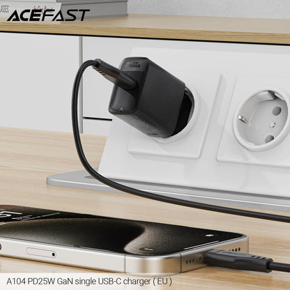 Įkroviklis Acefast A104 25W GaN USB-C juodas
