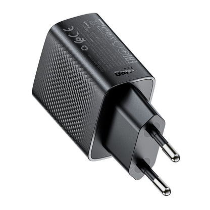 Įkroviklis Acefast A98 30W GaN USB-C/USB-A juodas