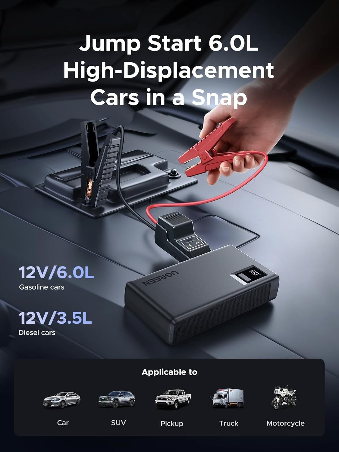 Mobilus energijos šaltinis Ugreen ES702 1000A max 12000mAh (35977)