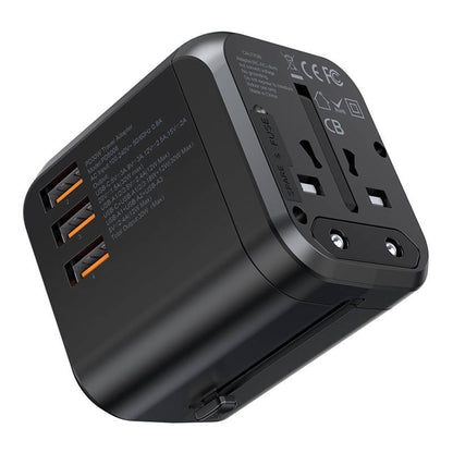 Universalus kelioninis įkroviklis Choetech PD5008 30W USB-C/3xUSB-A juodas