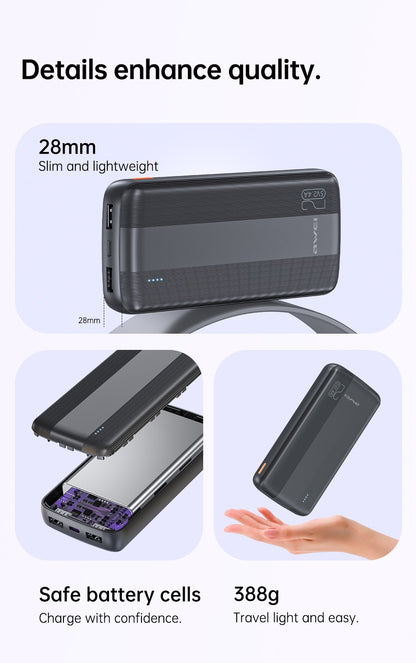 Išorinė baterija Power Bank Awei P19K 5V/2.4A 20000mAh juoda