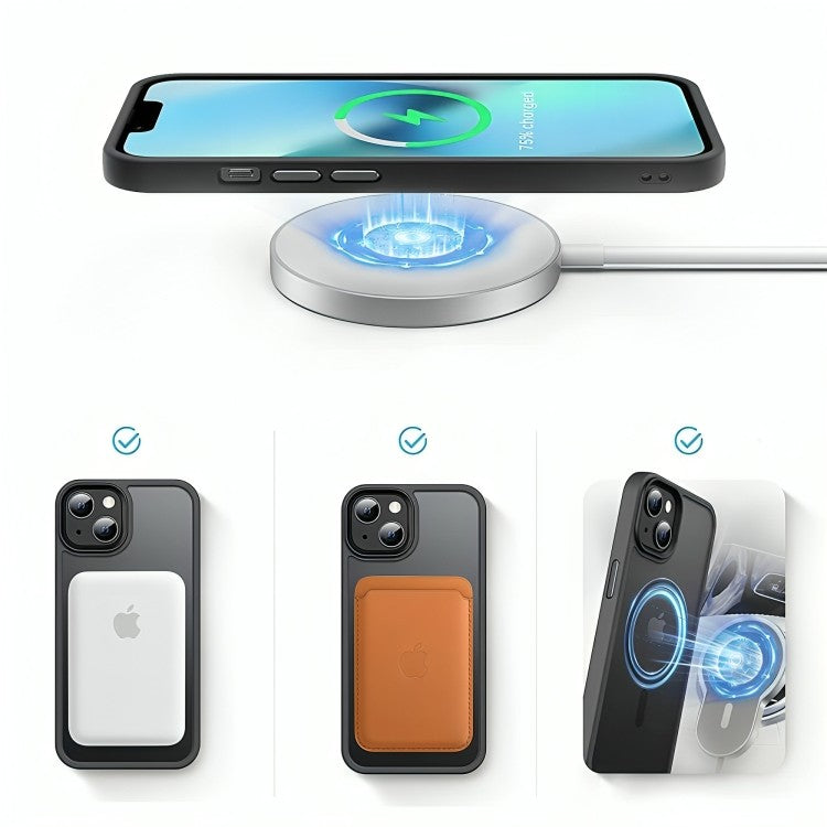 Dėklas Reach Matte MagSafe Apple iPhone 15 juodas