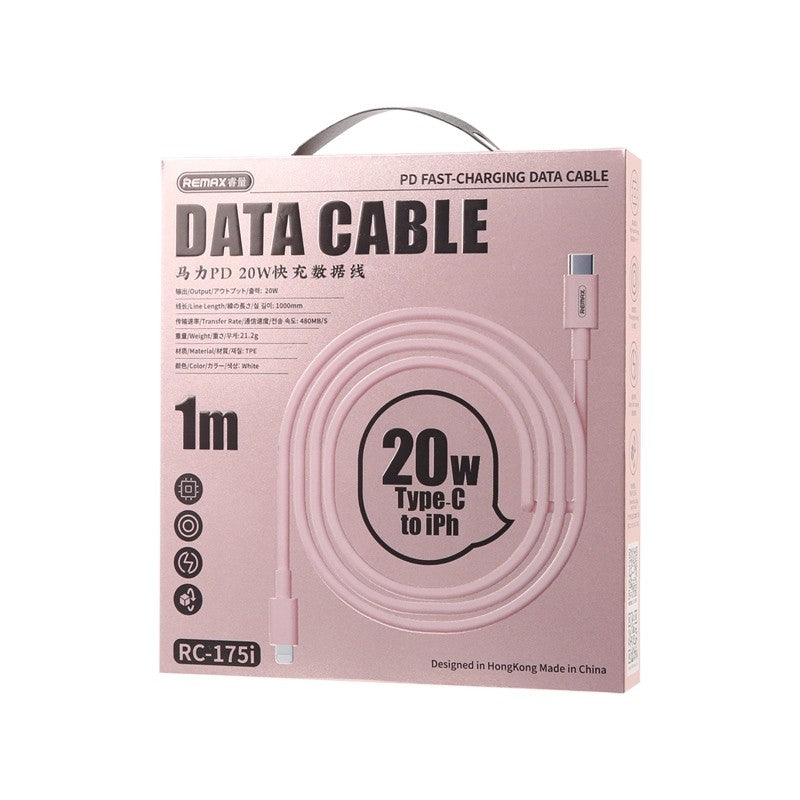 USB kabelis Remax RC-175i USB-C to Lightning 20W 1.0m baltas
