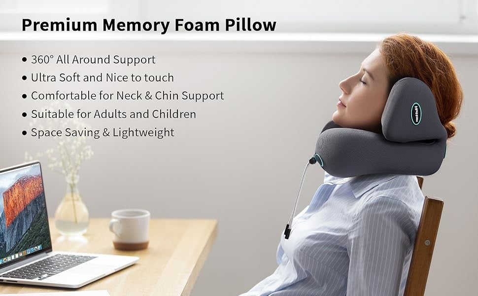 Kelioninė pagalvė su triukšmo slopinimo funkcija Reach ANC pilka