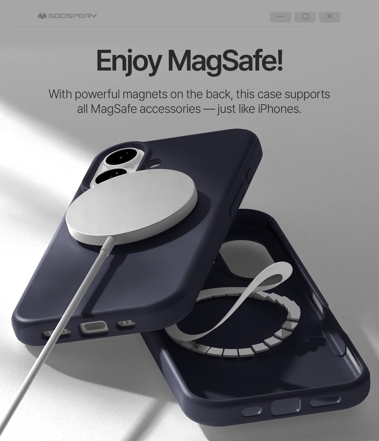 Dėklas Mercury Pure Magsafe Silicon Case Apple iPhone 17 tamsiai mėlynas