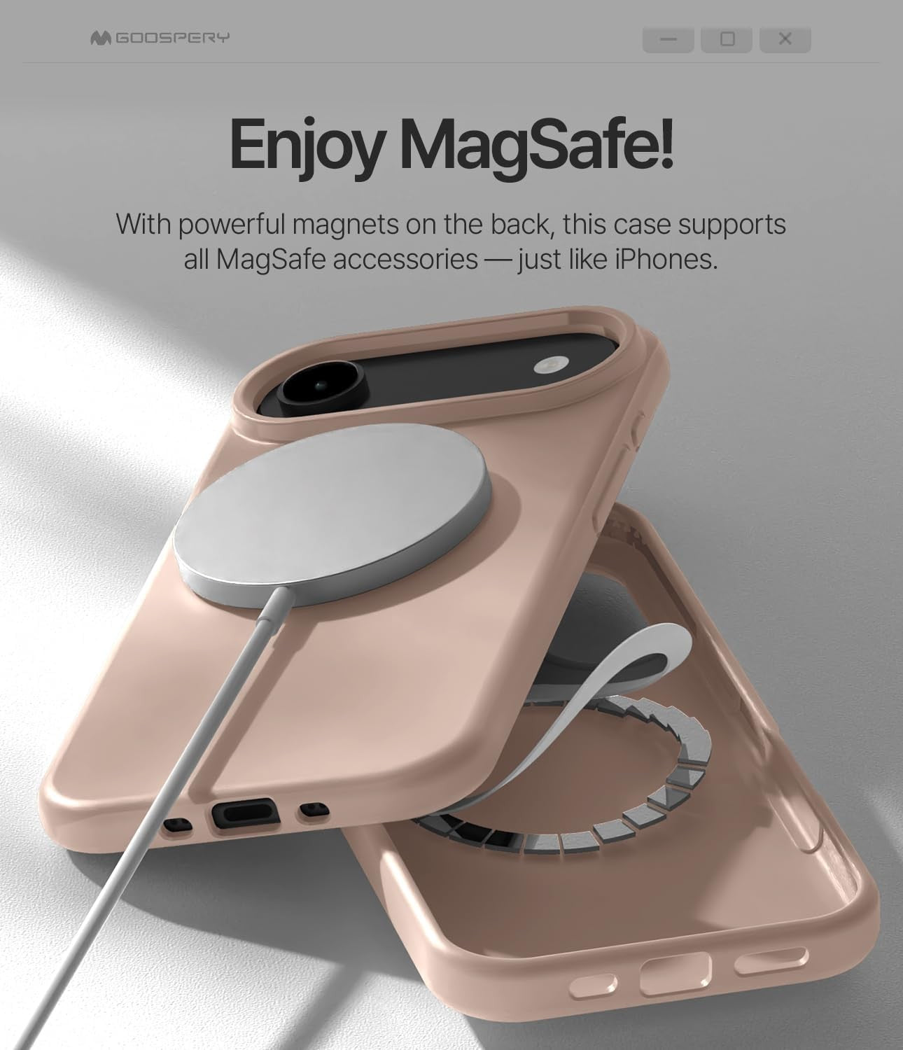 Dėklas Mercury Pure Magsafe Silicon Case Apple iPhone Air rožinio smėlio