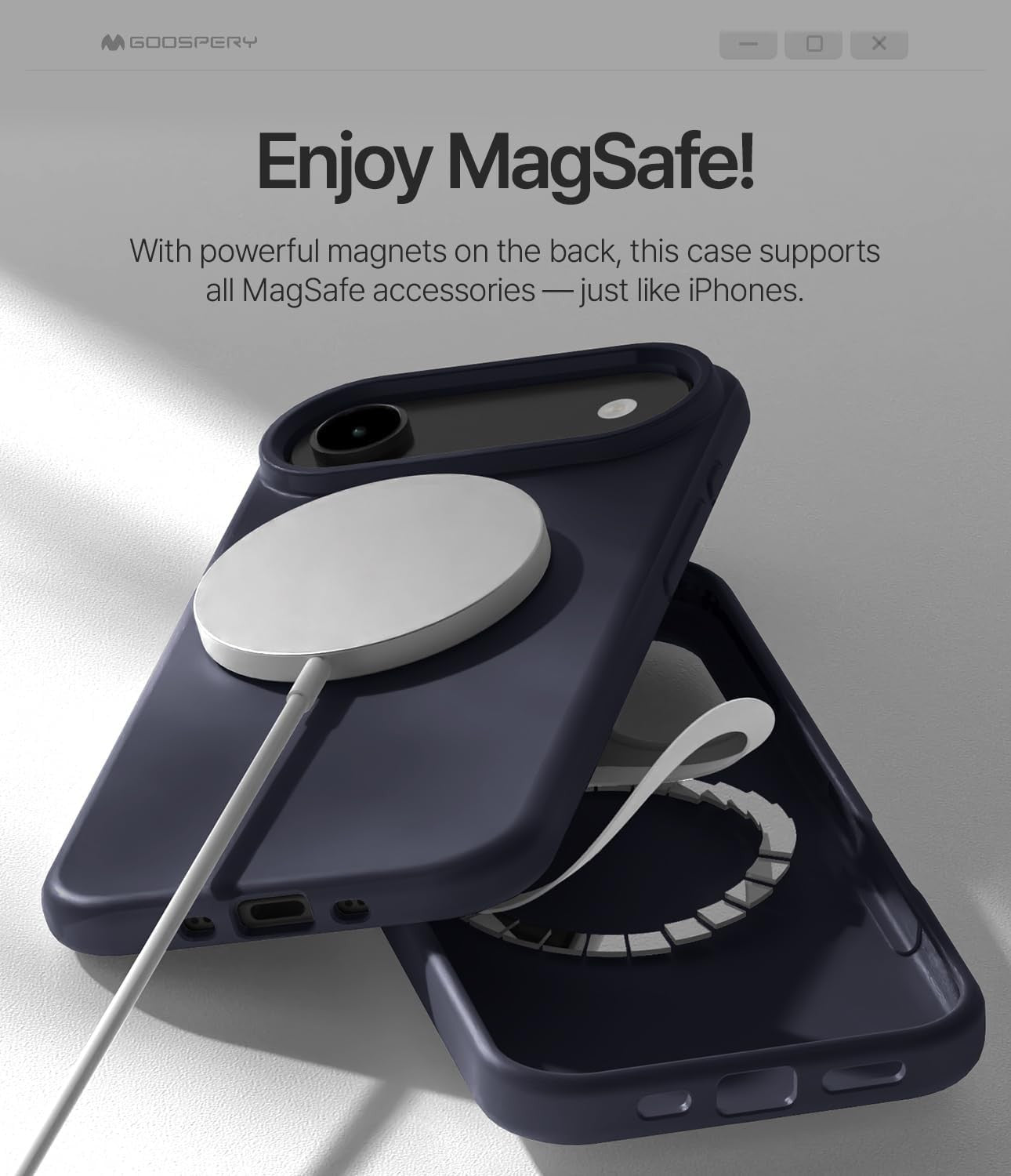 Dėklas Mercury Pure Magsafe Silicon Case Apple iPhone Air tamsiai mėlynas