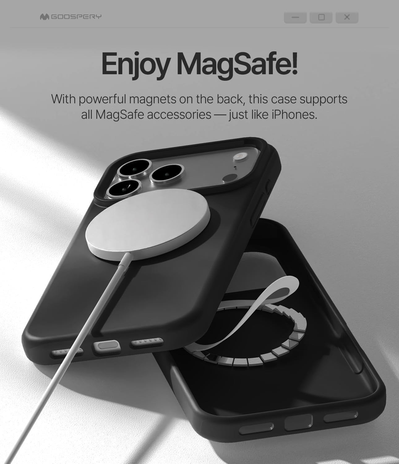 Dėklas Mercury Pure Magsafe Silicon Case Apple iPhone 17 Pro juodas