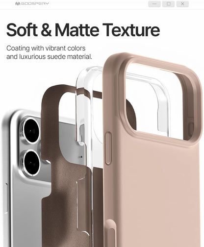 Dėklas Mercury Pure Magsafe Silicon Case Apple iPhone 17 Pro rožinio smėlio