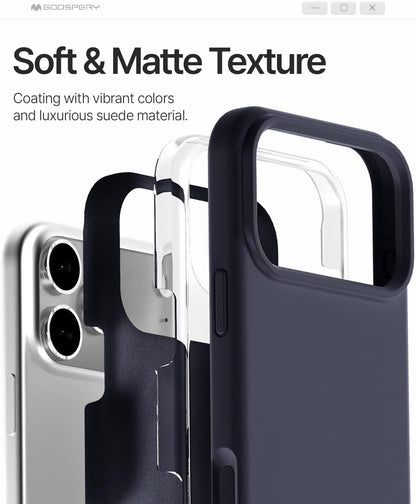 Dėklas Mercury Pure Magsafe Silicon Case Apple iPhone 17 Pro tamsiai mėlynas