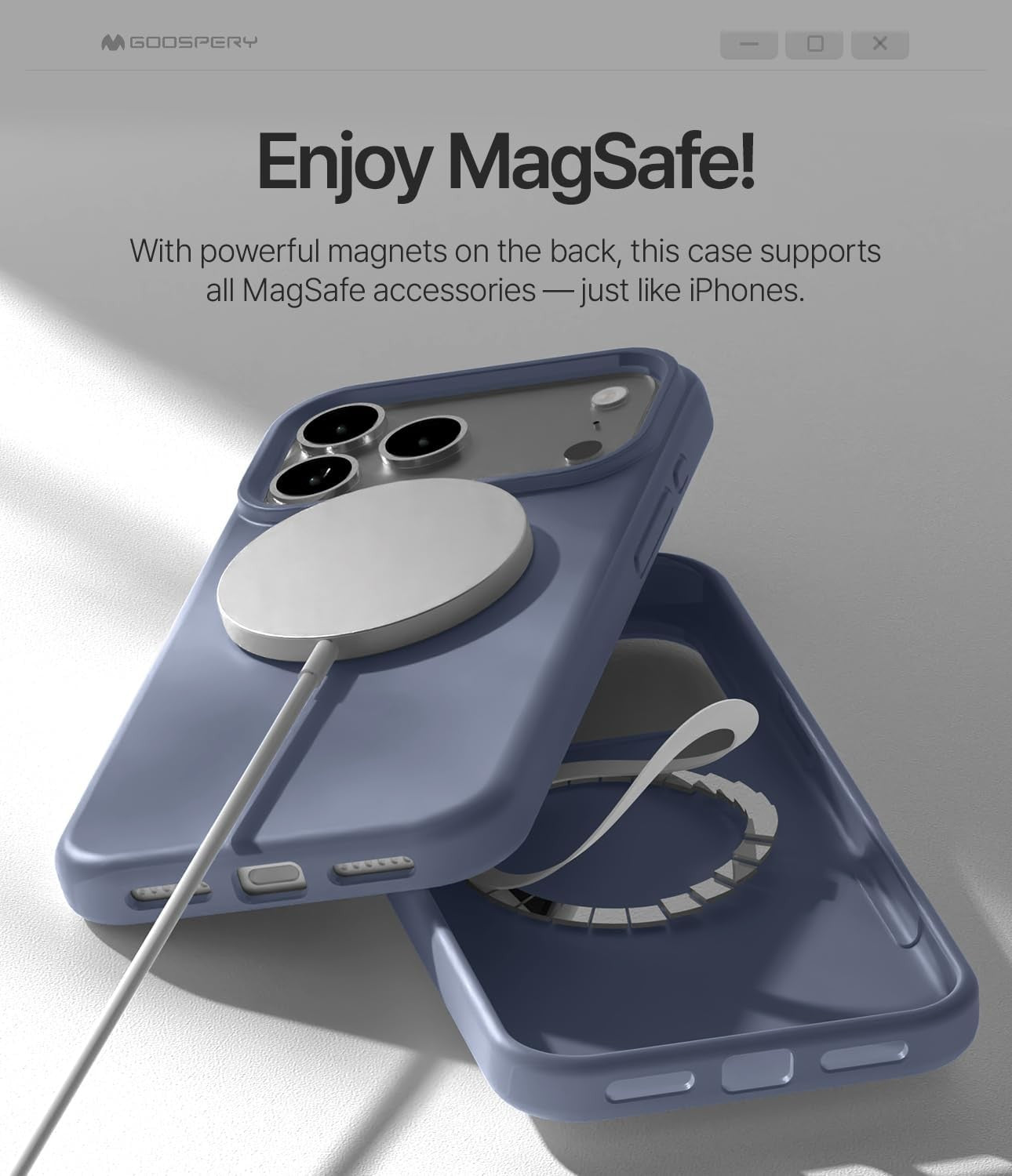 Dėklas Mercury Pure Magsafe Silicon Case Apple iPhone 17 Pro Max levandos pilka