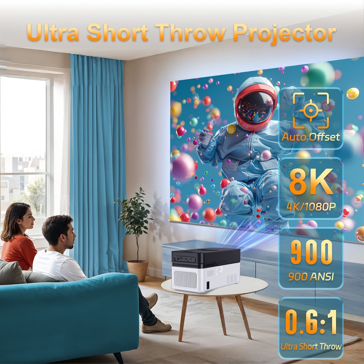 Projektorius Reach HY450 Pro juodas/baltas