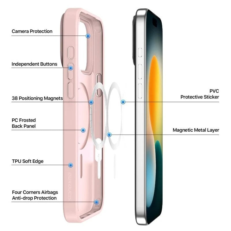 Dėklas Dux Ducis Yind Apple iPhone 17 Pro rožinis