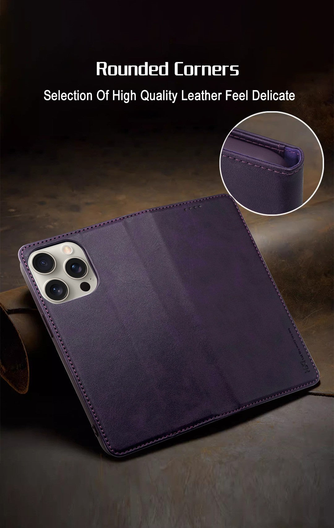 Dėklas HDD Magnetic Wallet Case Apple iPhone 13/14 violetinis