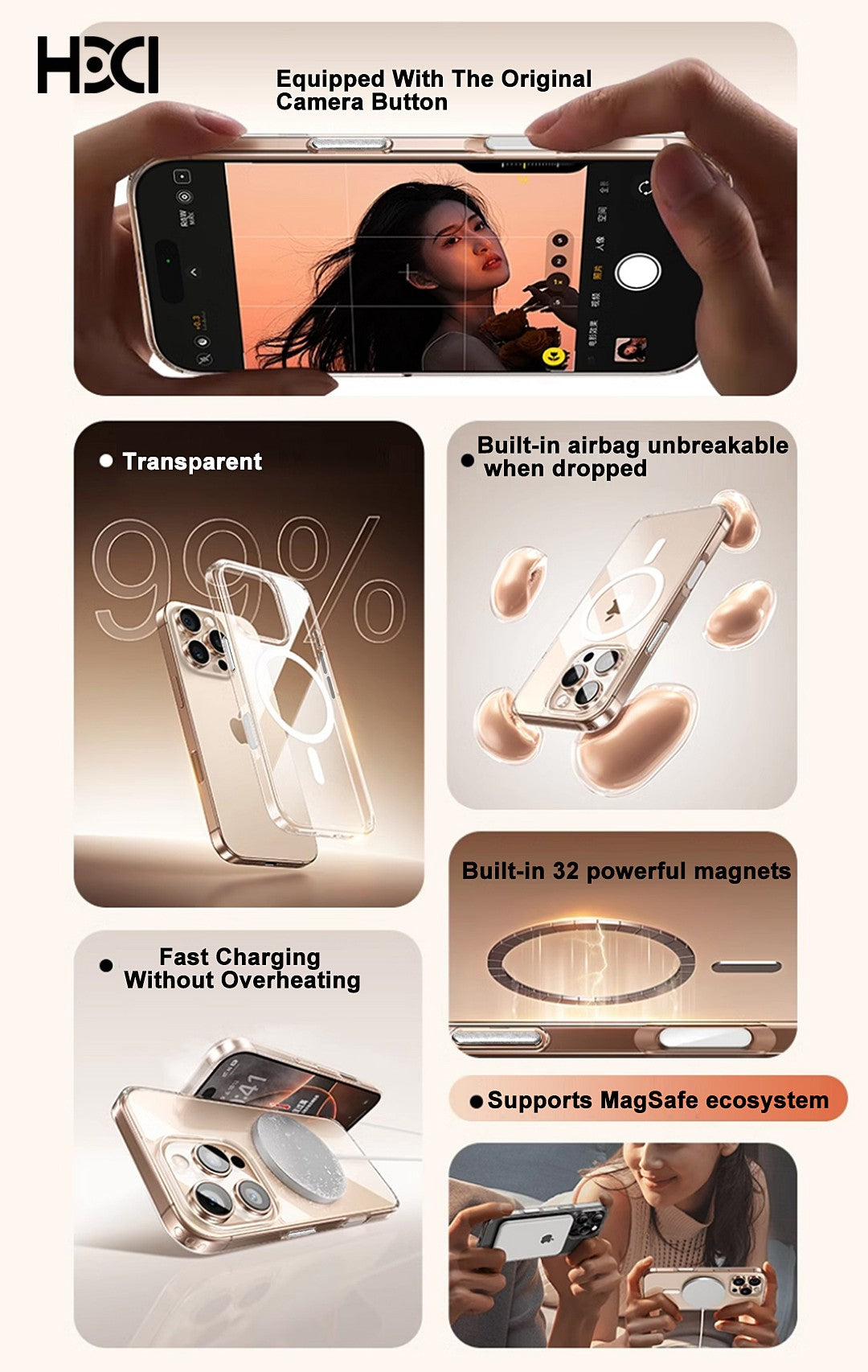 Dėklas HDD Clear MagSafe Case Apple iPhone Air skaidrus