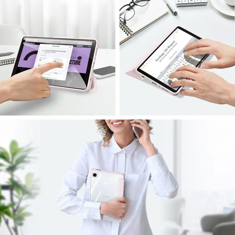 Dėklas Dux Ducis Toby Samsung X110/X115 Tab A9 8.7/X130/X135 Tab A11 8.7 rožinis