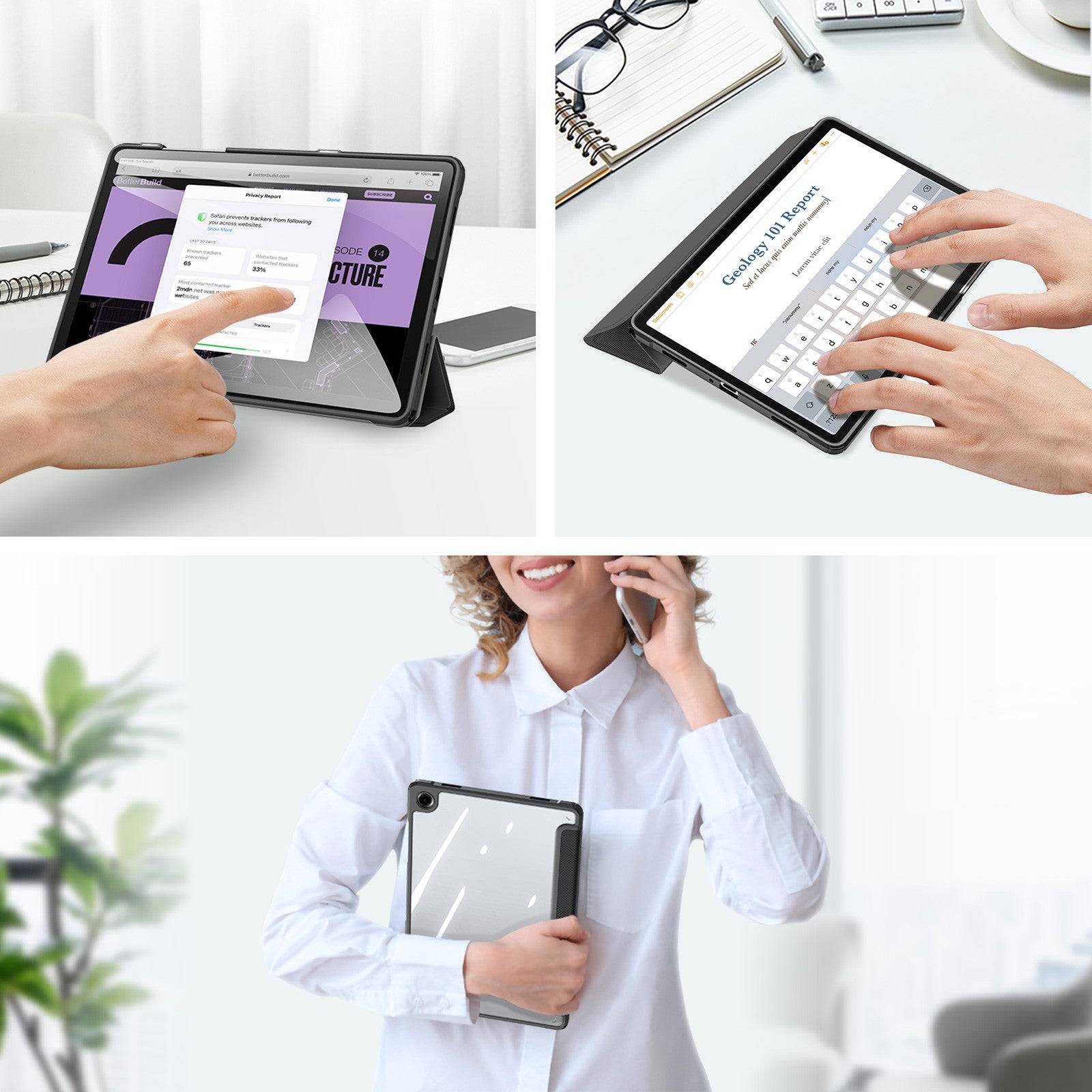 Dėklas Dux Ducis Toby Samsung X210/X215/X216 Tab A9 Plus 11.0/X230/X235/X236 Tab A11 Plus 11.0 juodas