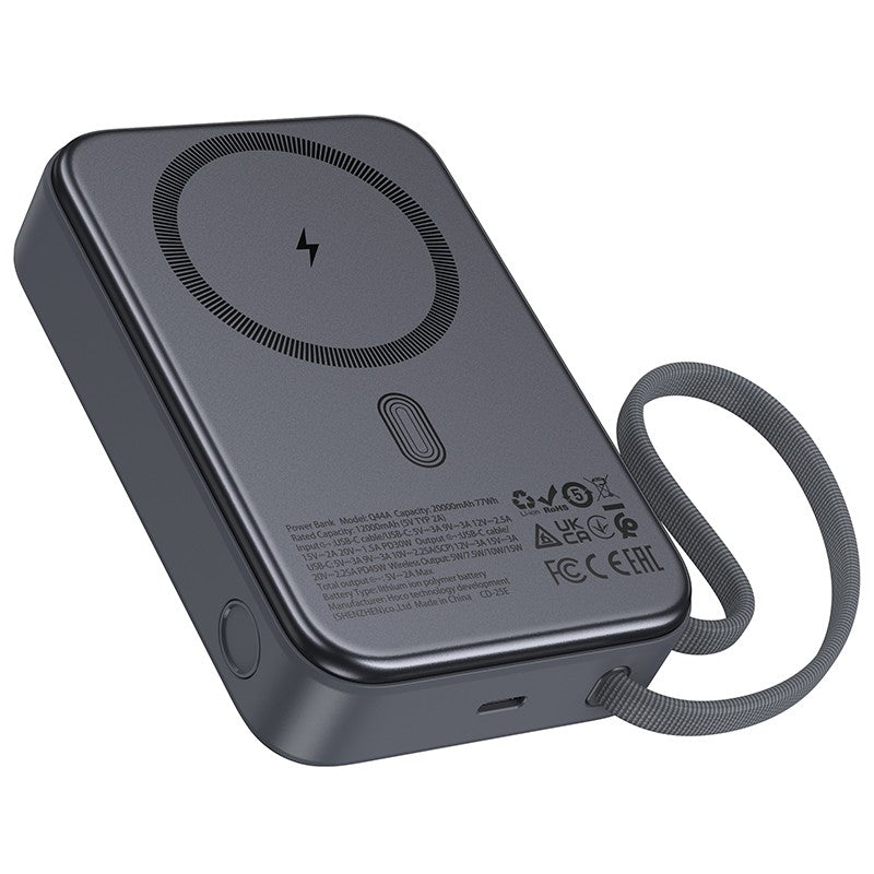 Išorinė baterija Power Bank Hoco Q44A 45W Magnetic 20000mAh juoda