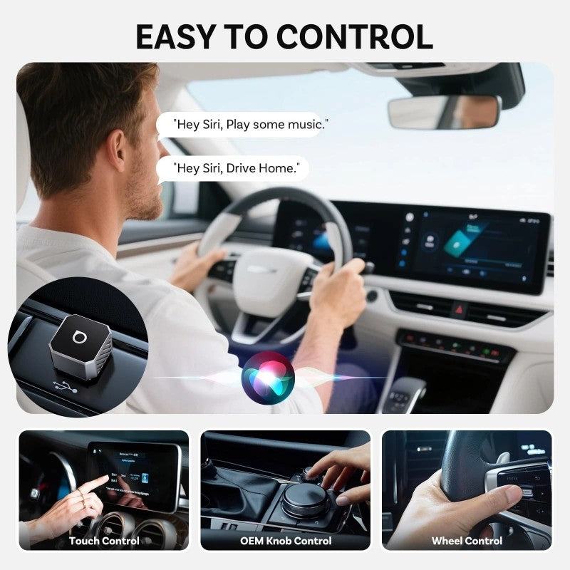 Belaidis CarPlay/Android Auto adapteris Ottocast Mini Cube sidabrinis CP88-T3