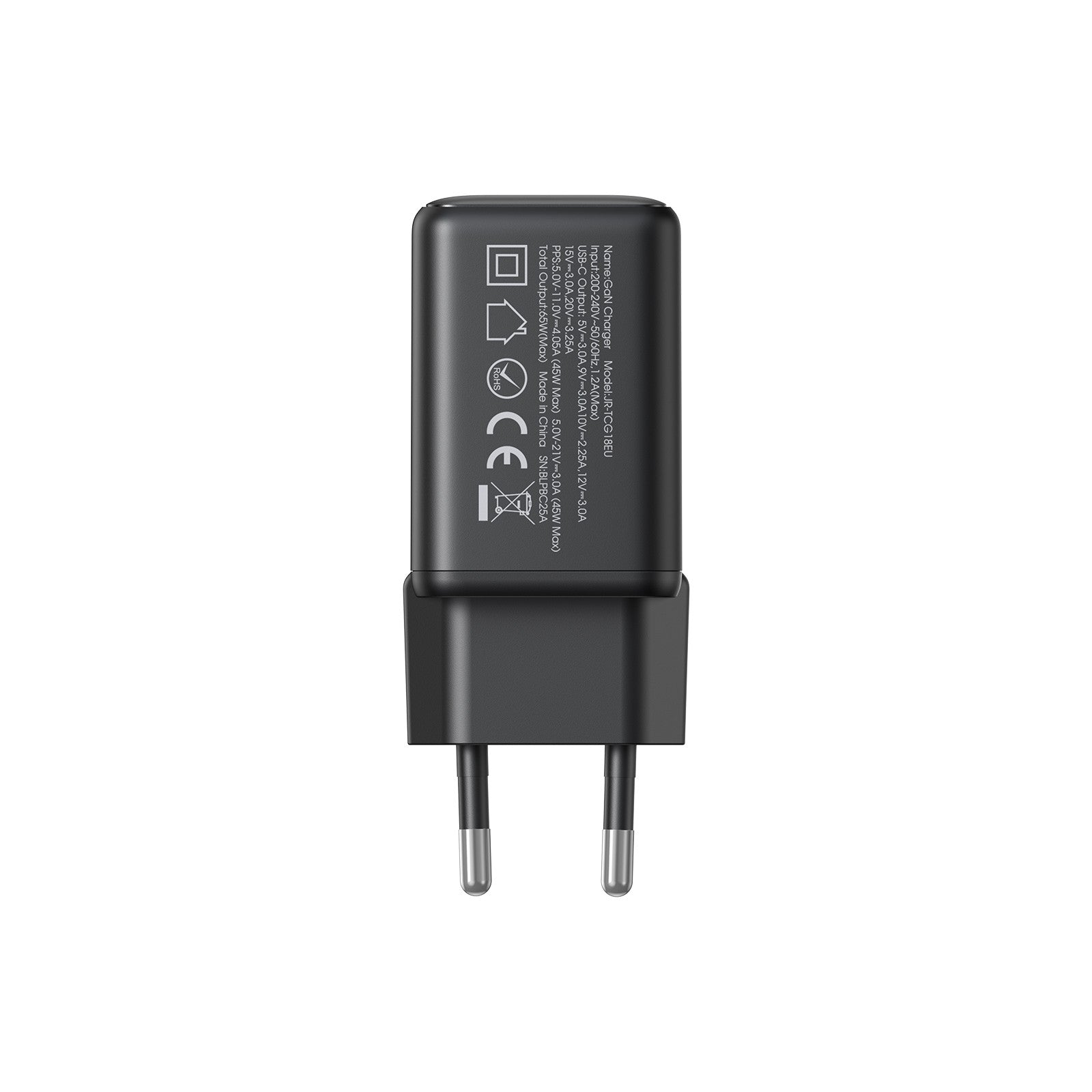 Įkroviklis Joyroom JR-TCG18 65W GaN USB-C juodas