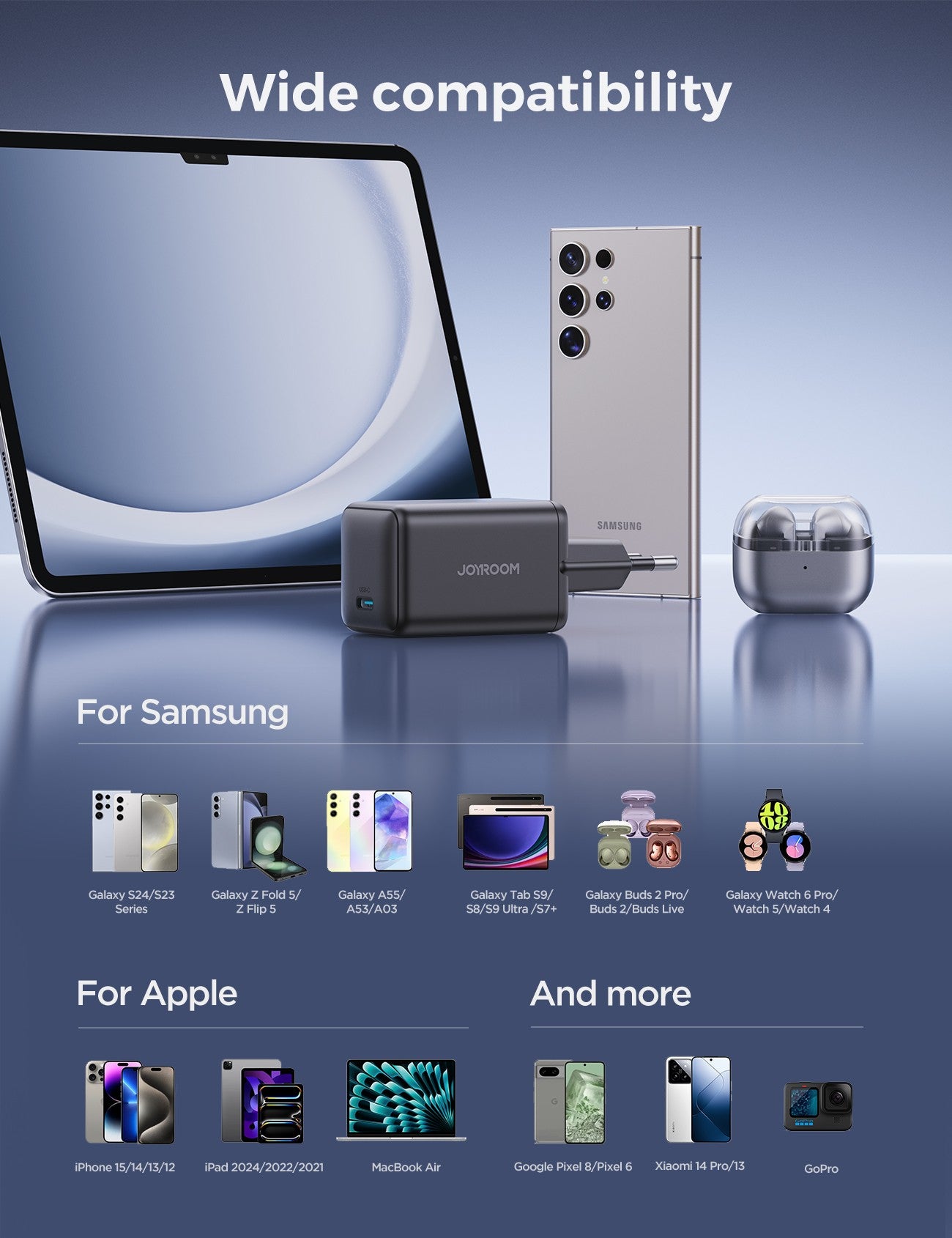 Įkroviklis Joyroom JR-TCG18 65W GaN USB-C juodas