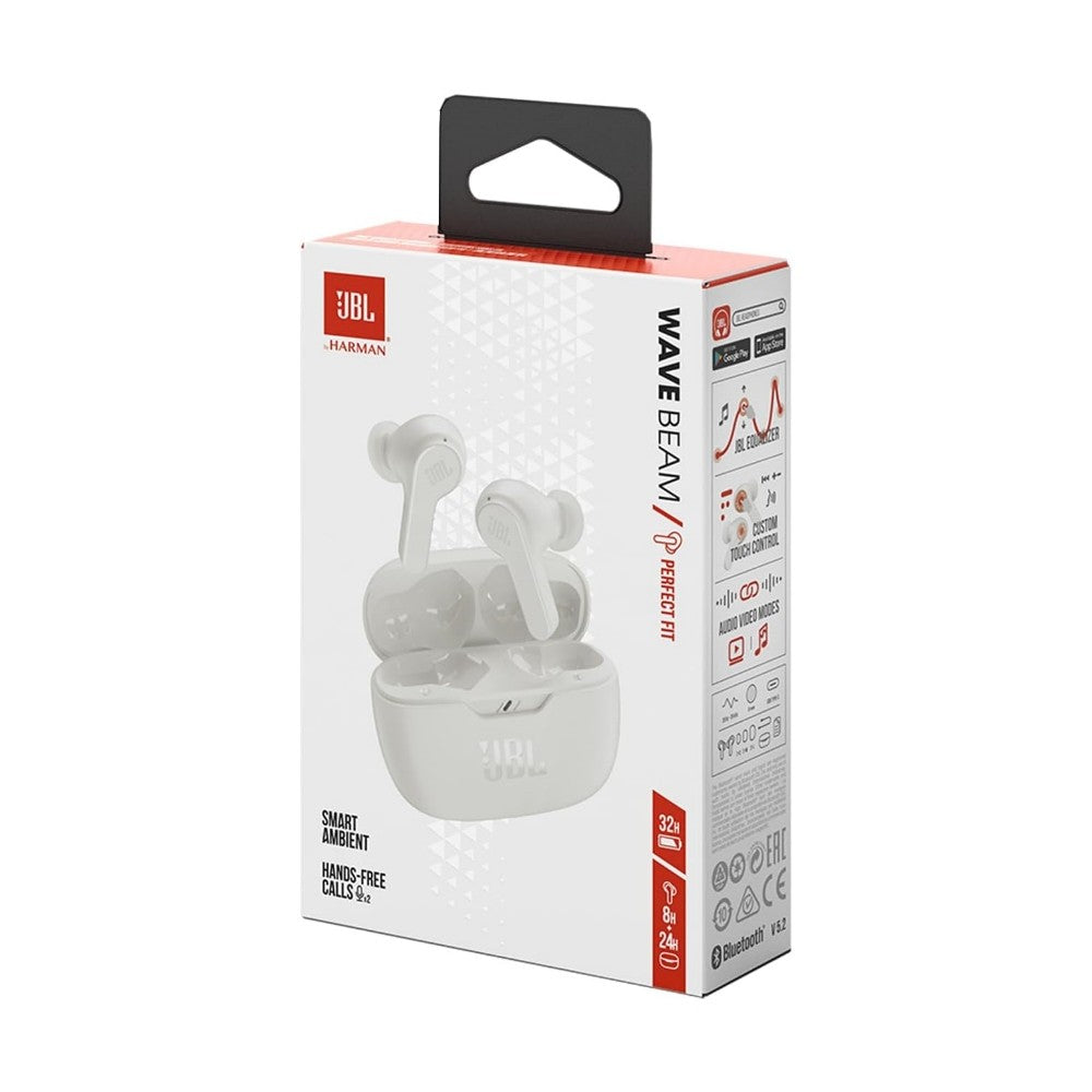 Belaidės ausinės JBL Wave Beam TWS baltos